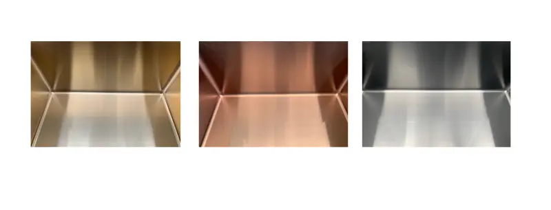 Ausmann Mosel zlewozmywak ze stali nierdzewnej kolor złoty PVD Gold 40x40 montaż podwieszany, montaż nablatowy i montaż na równi z blatem 080914