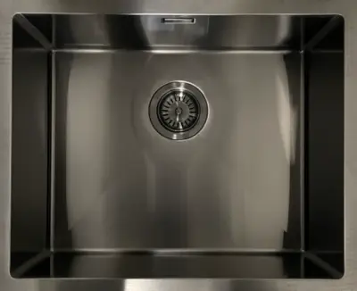 Ausmann Mosel Stal nierdzewna zlewozmywak kolor antracytowy PVD Gun Metal 40x40 podblatowy płaski i nablatowy 067106