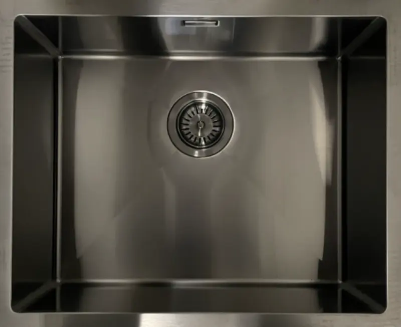 Ausmann Mosel Stal nierdzewna zlewozmywak kolor antracytowy PVD Gun Metal 40x40 podblatowy płaski i nablatowy 067106