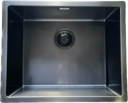 Ausmann Mosel zlew ze stali nierdzewnej w kolorze antracytu PVD Gun Metal 50x40 do montażu podwieszanego, wpuszczanego i nakładanego 067113