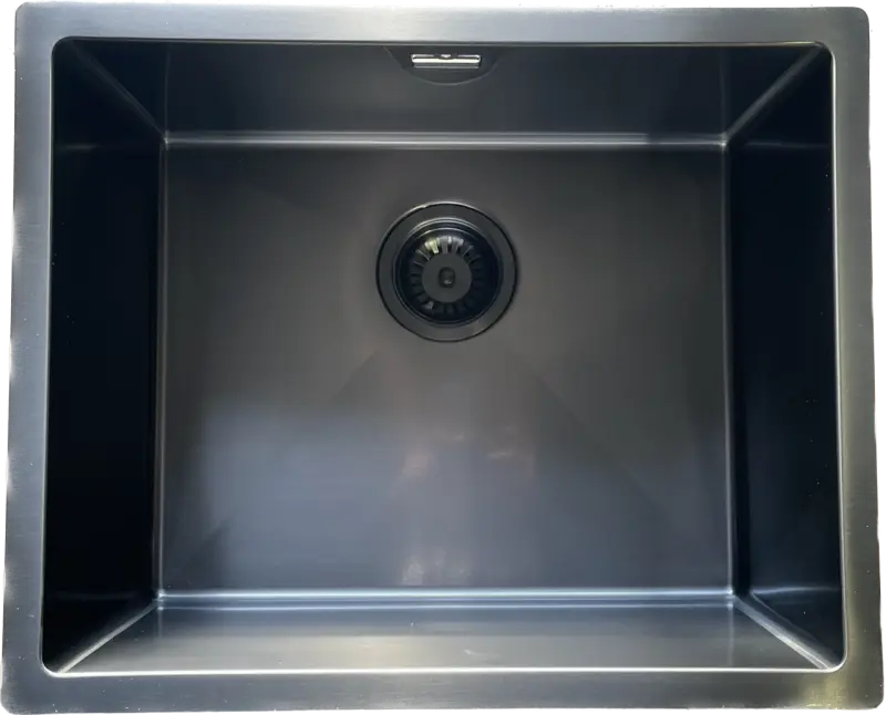 Ausmann Mosel zlew ze stali nierdzewnej w kolorze antracytu PVD Gun Metal 50x40 do montażu podwieszanego, wpuszczanego i nakładanego 067113