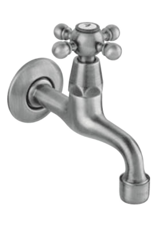 PB klasyczna ścienna bateria umywalkowa z gwiazdkowym uchwytem na zimną wodę, matowa czarna 1208952981