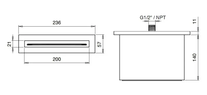 SB Square wodospad wylewka matowa czarna