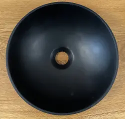 Umywalka Solid S z litego materiału, okrągła, 30 x 30 x 11 cm, matowa czerń, 1208953271