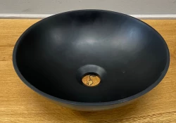 Umywalka Solid S z litego materiału, okrągła, 30 x 30 x 11 cm, matowa czerń, 1208953271