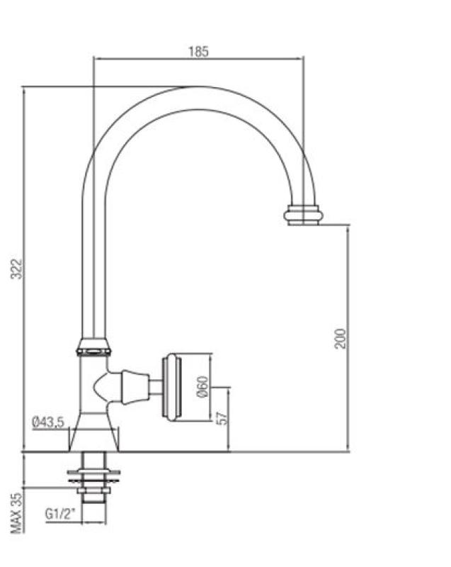 PB klasyczny kran do fontanny z białą rączką na zimną wodę, z wysoką okrągłą wylewką chromowaną 1208953277