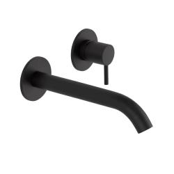 SB Round wbudowana bateria umywalkowa matowa czarna - 102mm