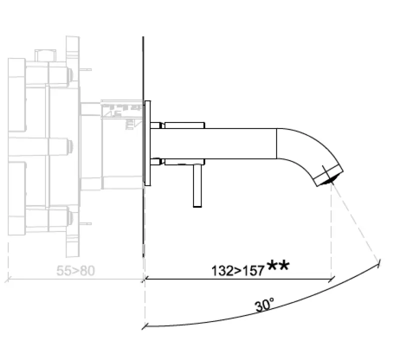 SB Round podtynkowa bateria umywalkowa chrom 132 mm