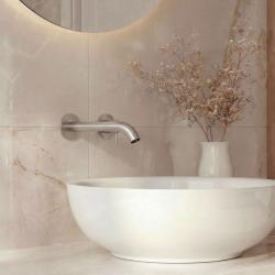 Ingebouwde wastafelkraan SB Round geborsteld nikkel 162mm