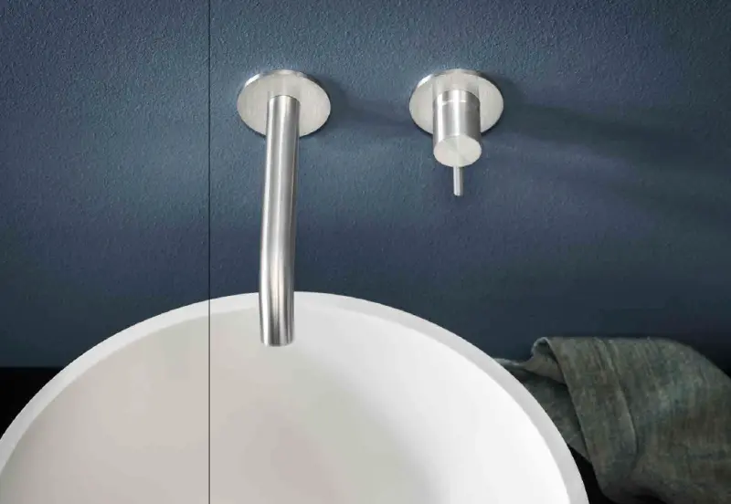 SB Round 316 wbudowana bateria umywalkowa Szczotkowany Mosiądz PVD 162mm