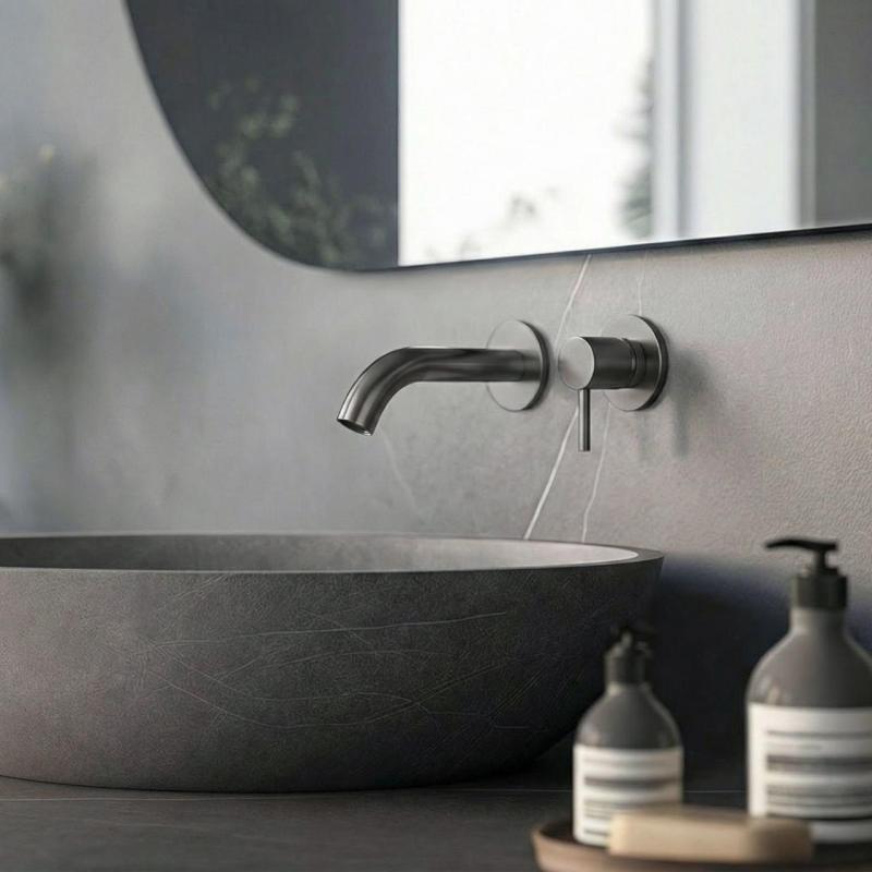 SB Round 316 podtynkowa bateria umywalkowa Gun Metal PVD 102mm