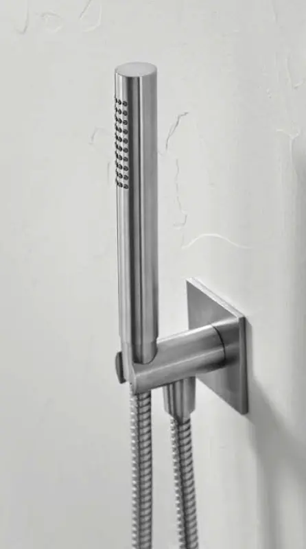 SB 316 Vierkant handdoucheset met slang en ophanghaak RVS