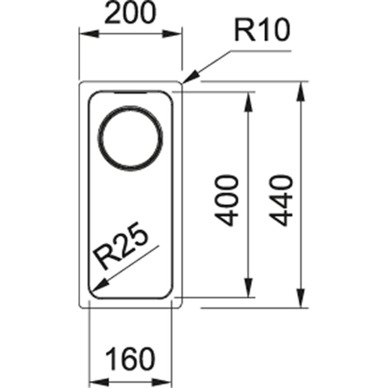 Franke Mythos MYX 110.16 stalowy zlewozmywak 16x40 cm podbudowa 122.0638.196