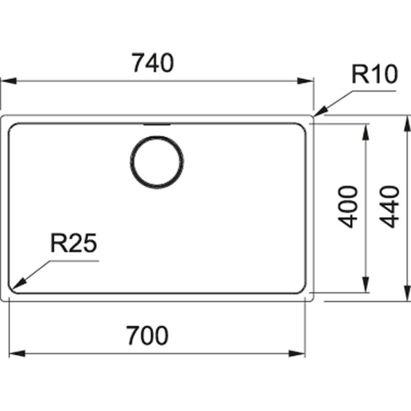 Franke Mythos MYX 110.70 zlewozmywak ze stali nierdzewnej 70x40cm podwieszany 122.0638.271