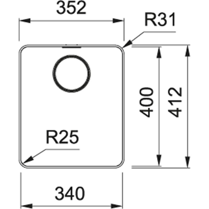 Franke Mythos MYX 210.34 zlewozmywak ze stali nierdzewnej 34x40 cm montaż na równi z blatem 127.0638.274