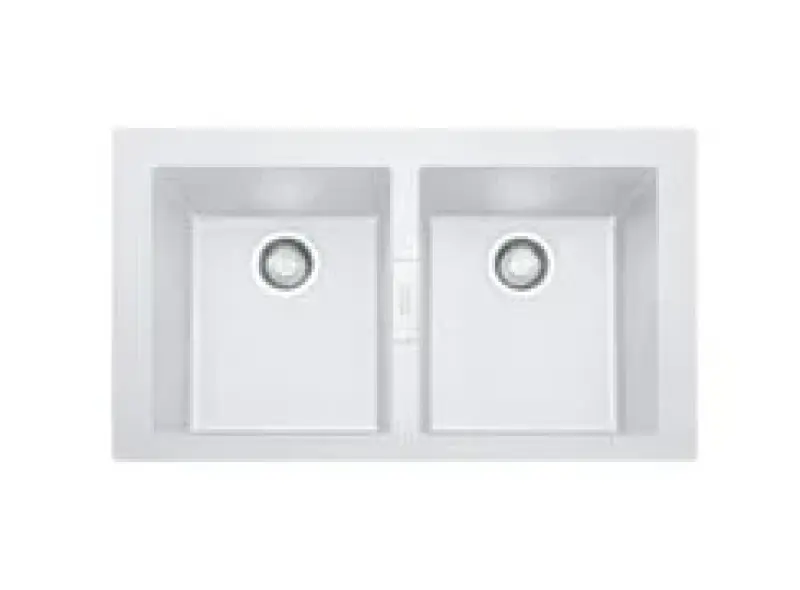 Franke Sirius 2 S2D 620 biały zlewozmywak podwójny z tworzywa sztucznego do montażu 143.0634.553