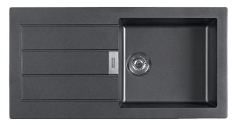 Franke Sirius 2 S2D 611 zlewozmywak z tworzywa sztucznego z ociekaczem czarny montaż na wierzchu 100x50 143.0634.480