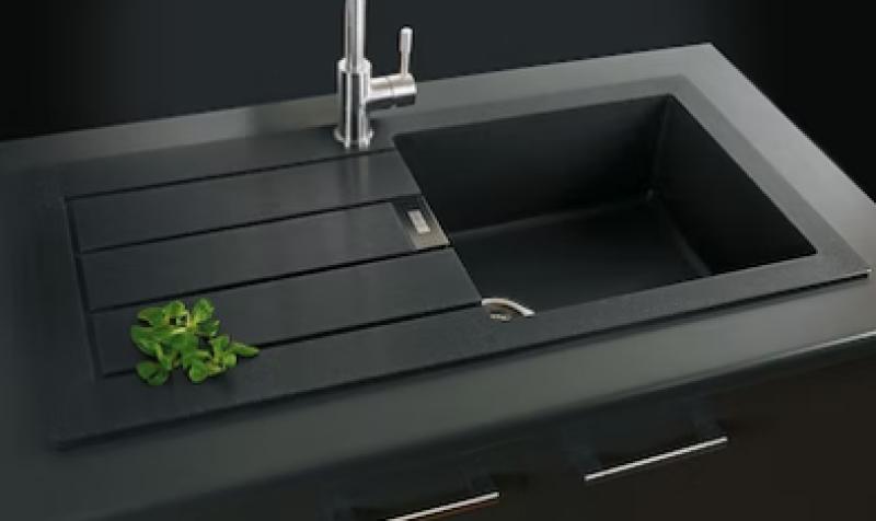 Franke Sirius 2 S2D 611 zlewozmywak z tworzywa sztucznego z ociekaczem czarny montaż na wierzchu 100x50 143.0634.480