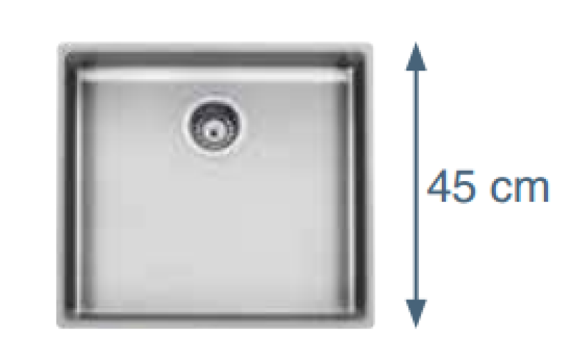 Foster L45 Specjalny 45 cm długi zlewozmywak ze stali nierdzewnej 50 x 45 cm podwieszany 1208953724.