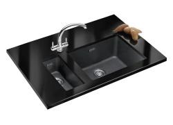Franke Sirius 2 S2D 610.50 czarny zlew z tworzywa sztucznego 56x53cm do montażu z otworem na kran 114.0271.940