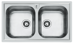 Foster Marine RVS 316 Podwójna Komora Zlewozmywaka 86x50 cm Montaż Nablatowy 1208953745