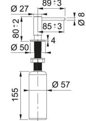Franke Atlas Wbudowany dozownik do mydła PVD gun metal 112.0717.103