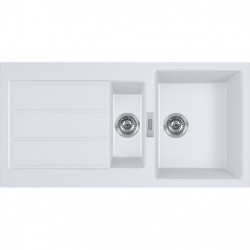 Franke Sirius 2 S2D 651 plastikowy 1,5 półtora zlewozmywak z ociekaczem biały montaż powierzchniowy 100x50 143.0634.555