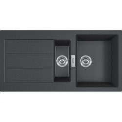 Franke Sirius 2 S2D 651 czarny plastikowy 1,5 półtora zlewozmywaka z ociekaczem montaż na wierzchu 100x50 143.0634.554