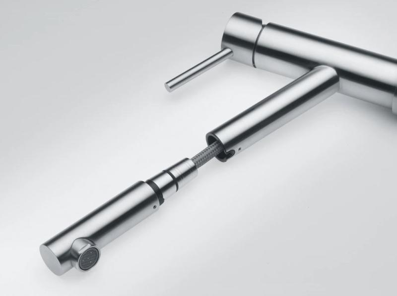 Franke Orbit masywny kran kuchenny ze stali nierdzewnej z wyciąganą wylewką inox 115.0569.461