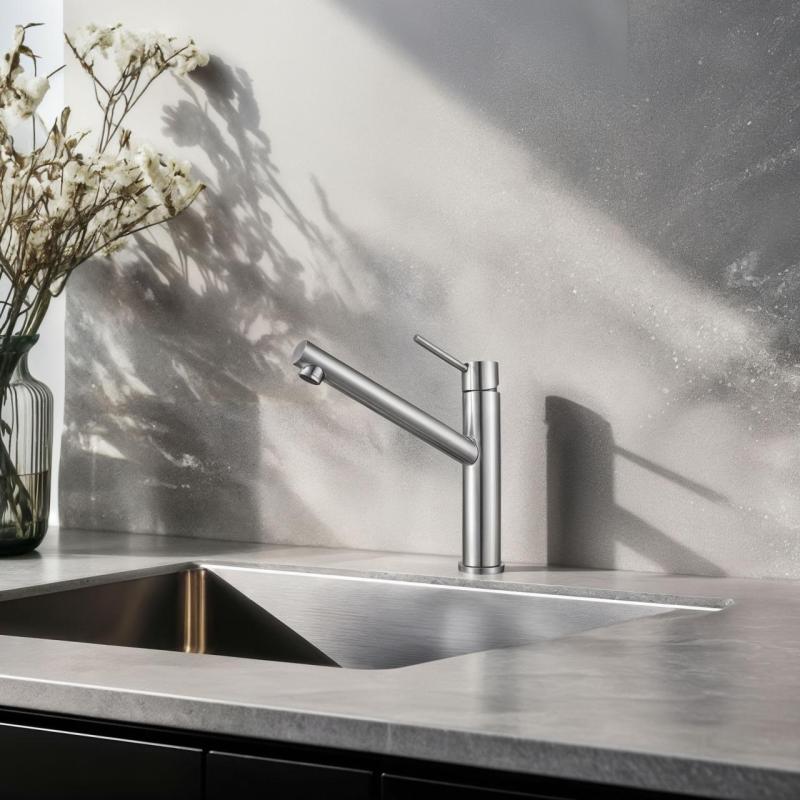 Franke Orbit masywna bateria kuchenna ze stali nierdzewnej z obrotową wylewką inox 115.0600.928