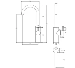 Waterevolution Flow wysoka bateria umywalkowa model matowy biały T1121FUBR