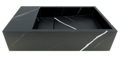 Solid-S Marmur solid surface fontanna B40xD22xH10cm marmur matowy czarny 1208953898