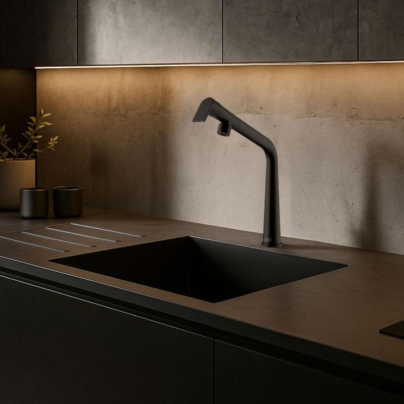 Franke Icon Kran do kuchni matowy czarny z obrotową wylewką 115.0625.187