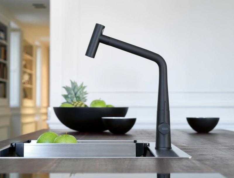 Franke Icon Kran Kuchenny matowy czarny z wyciąganą wylewką 115.0625.190