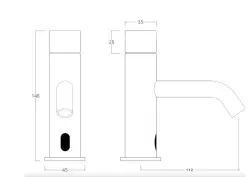 Waterevolution Flow elektroniczna bateria umywalkowa na podczerwień na baterie Gun Metal T110GME