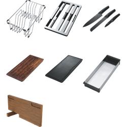 Franke Box Center BWX220-54-27 zlewozmywak ze stali nierdzewnej lewy z deską do krojenia, zestawem noży i koszem drucianym 86x51cm 127.0587.643
