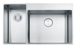 Franke Box Center BWX220-54-27 zlewozmywak ze stali nierdzewnej z prawej strony z deską do krojenia, zestawem noży i koszem drucianym 86x51cm 127.0587.644