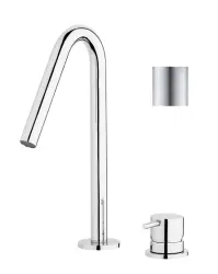 Waterevolution Flow 2-otworowa bateria umywalkowa w całości ze stali nierdzewnej z małą wylewką V 120mm T1121VIE