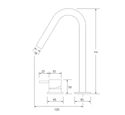 Waterevolution Flow 2-otworowa bateria umywalkowa chromowana z wysoką wylewką V 120 mm T1122V01