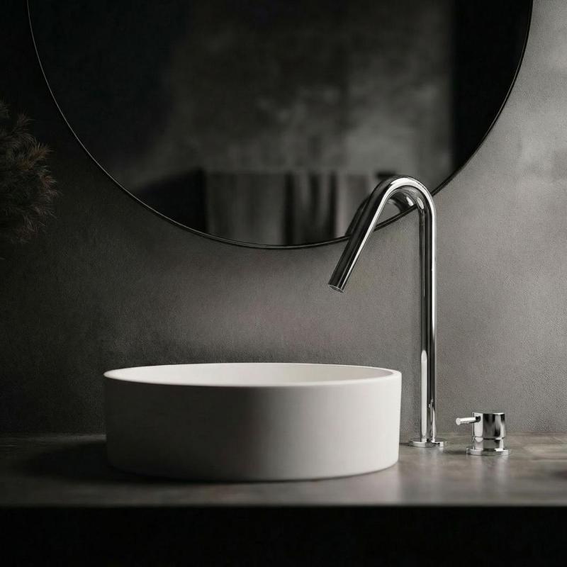 Waterevolution Flow 2-otworowa bateria umywalkowa chromowana z wysoką wylewką V 120 mm T1122V01