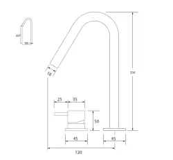 Waterevolution Flow 2-otworowa bateria umywalkowa PVD szczotkowana miedź z wysoką wylewką 120mm T1122VCPE
