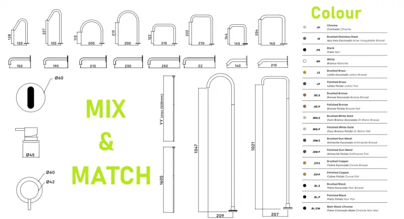 Waterevolution Flow 2-otworowa bateria umywalkowa PVD szczotkowana miedź z wysoką wylewką 120mm T1122VCPE