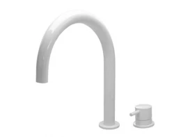 Waterevolution Flow 2-otworowa bateria umywalkowa biała z niską wylewką U 113mm T1121UBR
