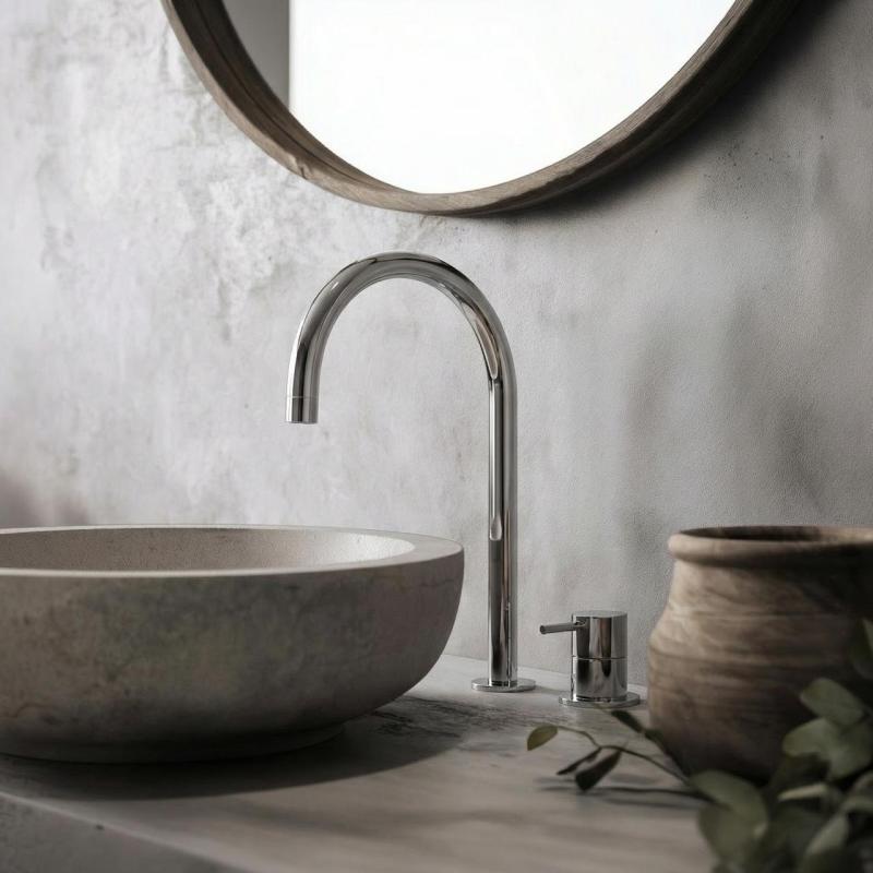 Waterevolution Flow 2-otworowa bateria umywalkowa chromowana z niską wylewką U 200mm T1122U01