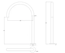 Waterevolution Flow 2-otworowa bateria umywalkowa czarna z wysoką wylewką U 200 mm T1122UPR