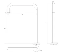 Waterevolution Flow 2-otworowa bateria umywalkowa wysoka wylewka 222 matowa czerń T122HPR
