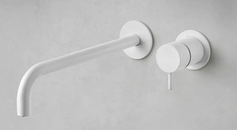 Waterevolution Flow wbudowana bateria umywalkowa biała wylewka 10cm T116BBR-10