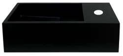 Solid-S Fontanna z litego materiału, matowa czerń, wymiary: szer. 36 x gł. 18 x wys. 10 cm, z pokrywą, model z prawym otworem na wodę, nr kat. 1208954163