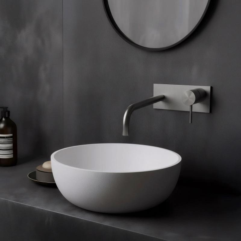 Wodna rewolucja Flow bateria umywalkowa podtynkowa z pokrywą, w całości ze stali nierdzewnej, z wylewką 21 cm T1161BIE-21