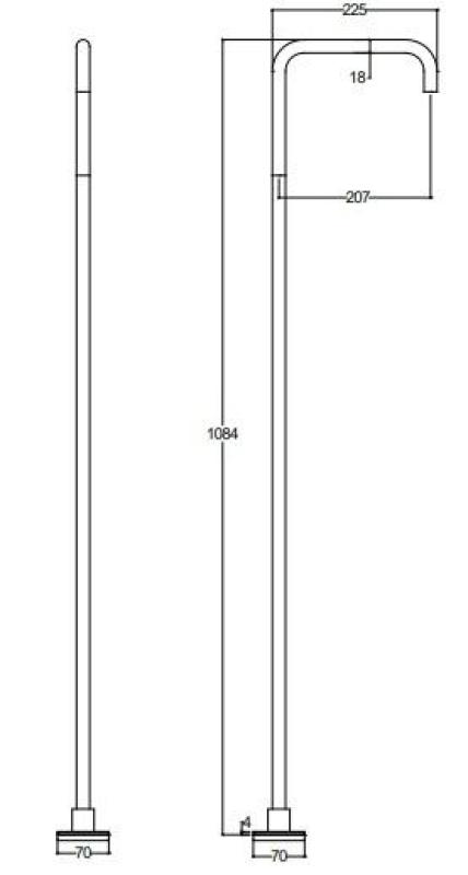 Waterevolution Flow Wolnostojąca bateria umywalkowa Wylewka PVD Gun metal T1.676.GM.E